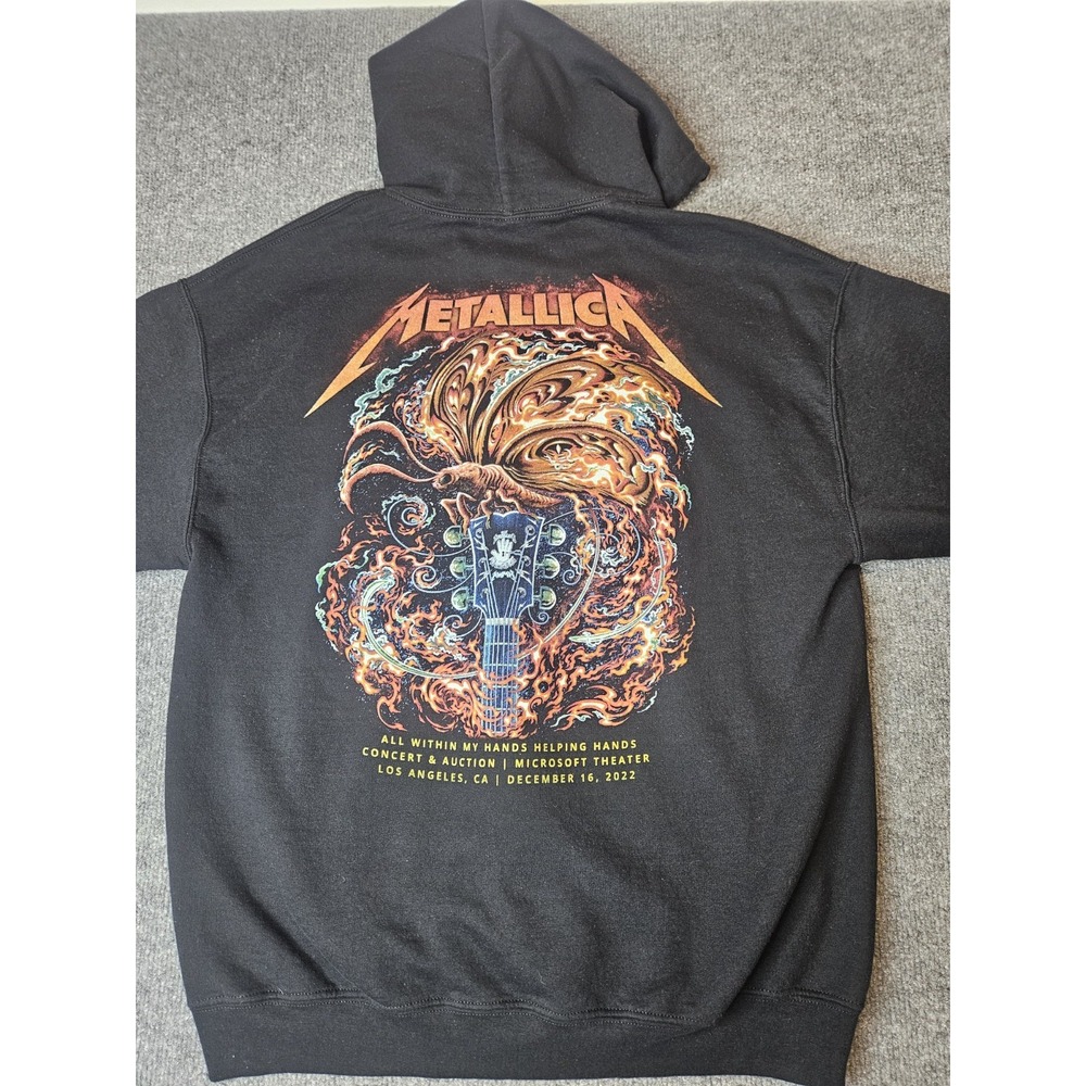 Metallica Hoodie Rare Helping Hands Concert 2022 Miles Tsang Artwork Size Large